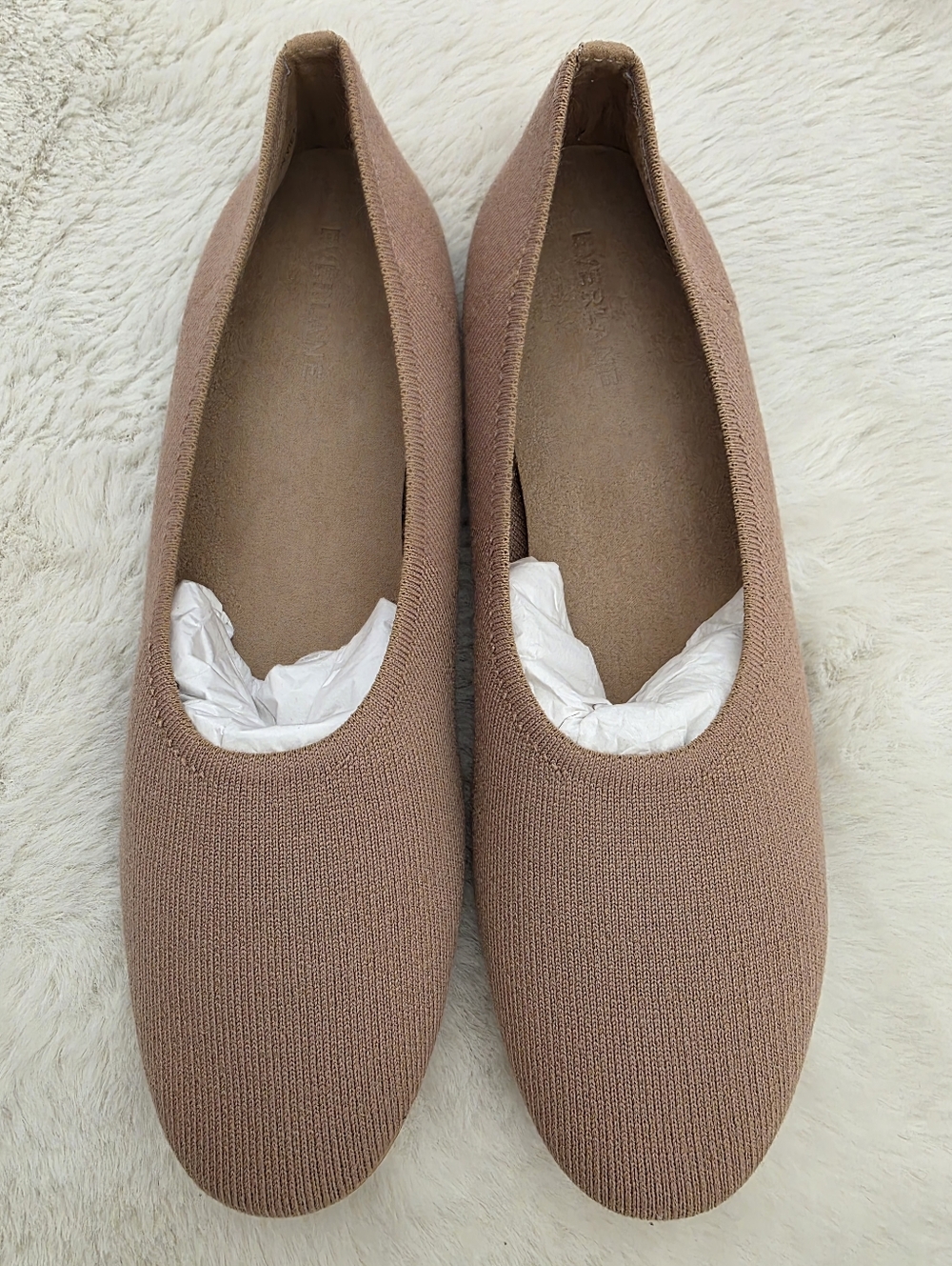 NEW Everlane The Day Glove ReKnit Ballet Flat Cinnamon Latte 9 - Picture 6 of 14